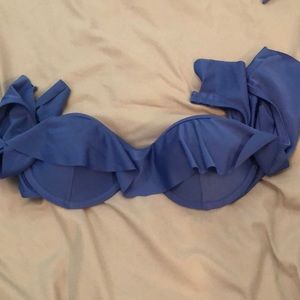 off the shoulder ruffle bikini top